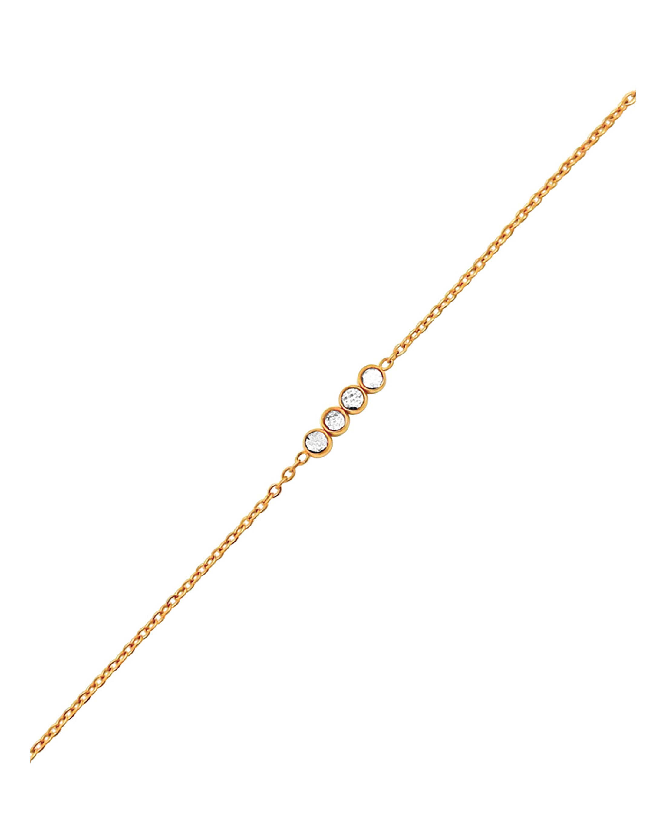 VERGULDE STALEN ARMBAND MET STRASS