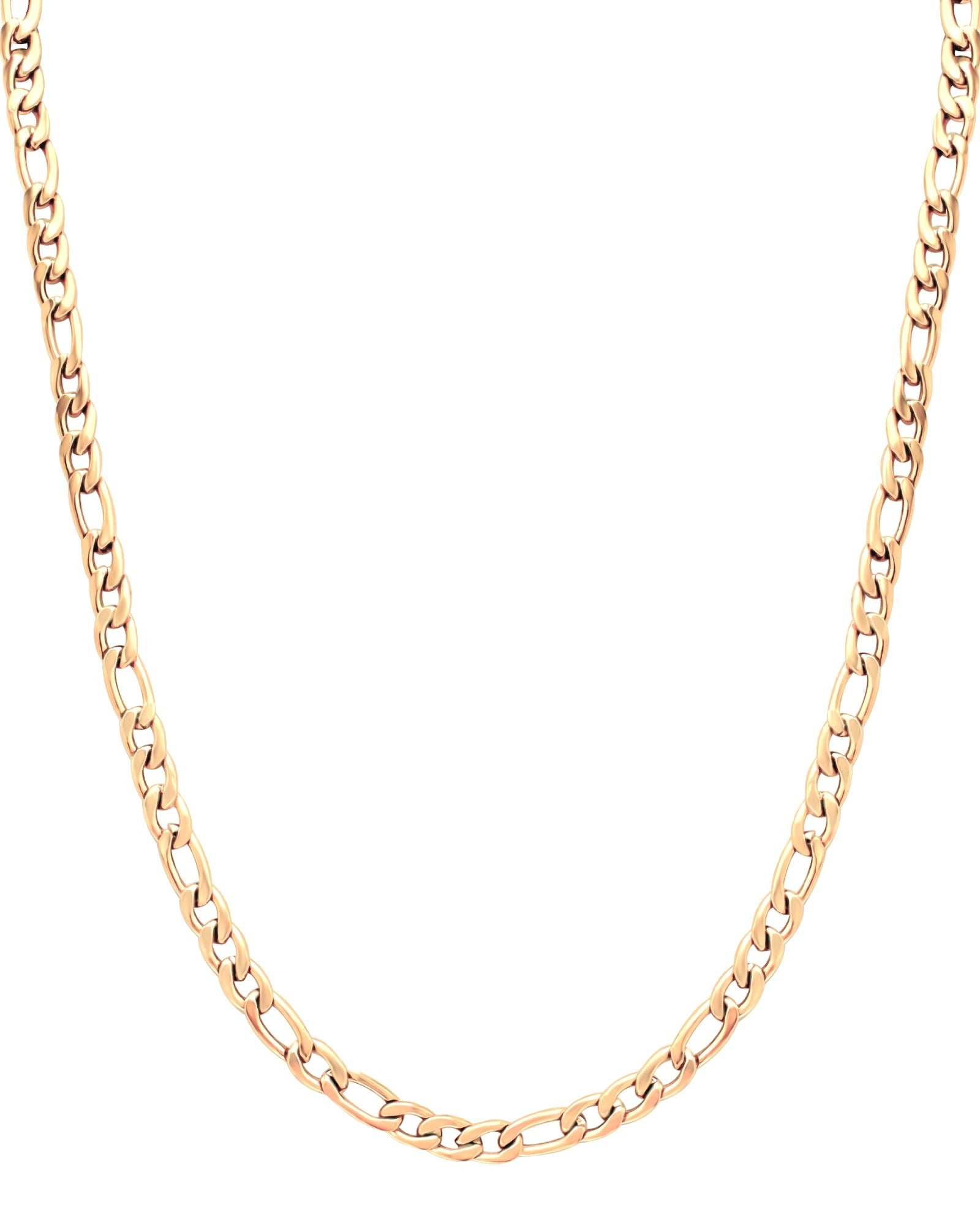 CHAINE EN ACIER DORE MAILLE FIGARO 65 CM