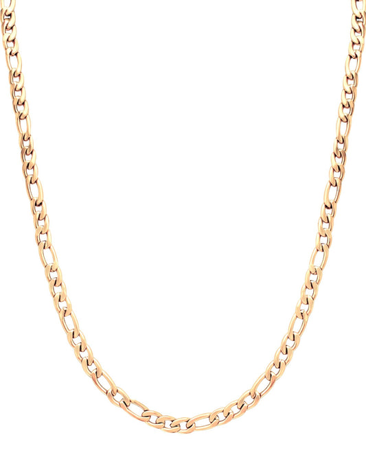 Gold-plated steel figaro link chain 65 cm