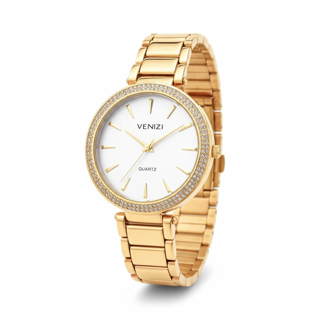 Montre Venizi dorée avec strass