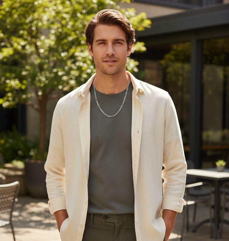 CHAINE EN ACIER MAILLE FIGARO 65 CM