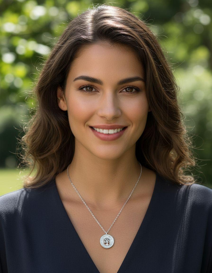 COLLIER EN ACIER ARBRE DE VIE ET STRASS