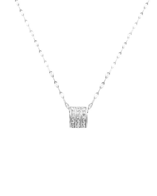 Collier en acier cylindre avec strass