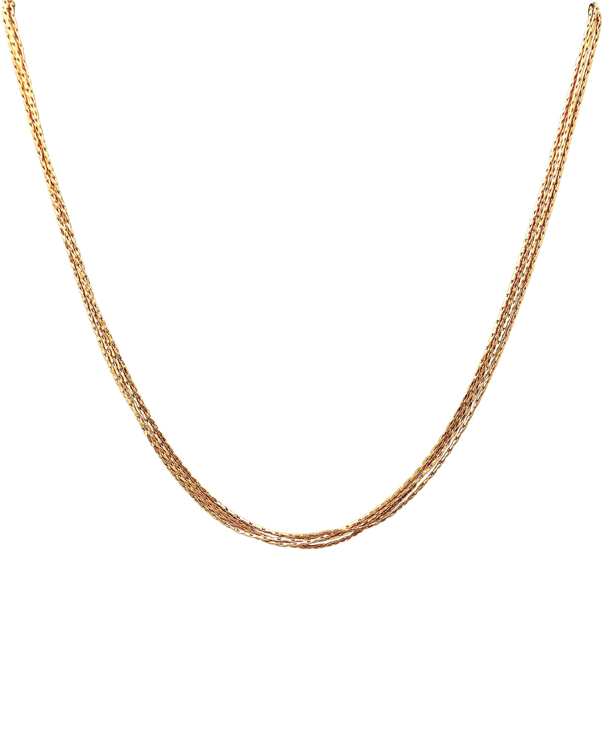 COLLIER EN ACIER DORE TRIPLE MAILLES
