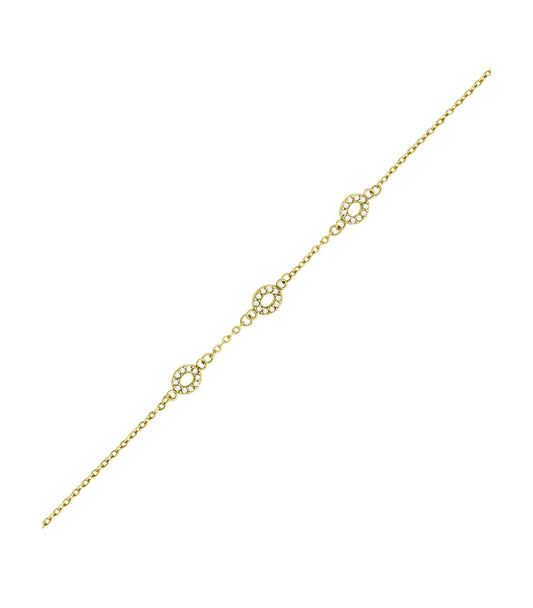 Bracelet en acier triple cercles avec strass