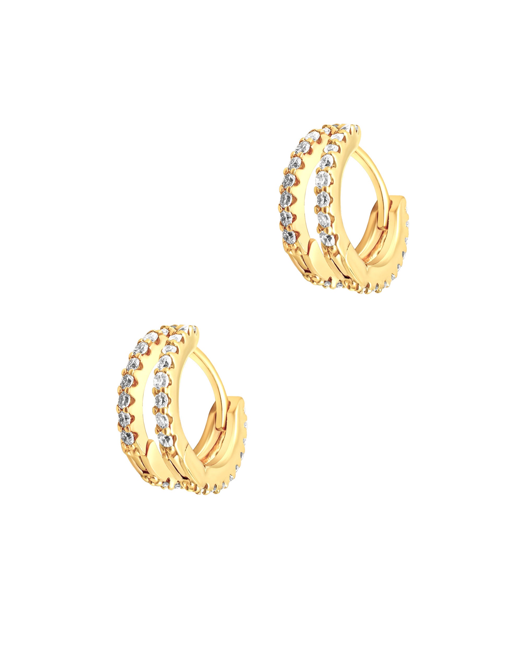 CREOLES EN PLAQUE OR DOUBLE  AVEC ZIRCONIUM