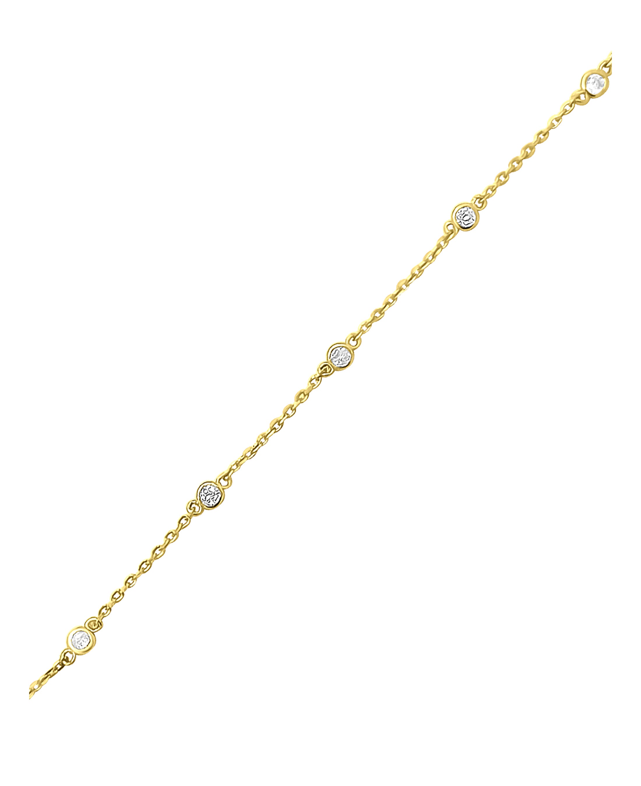 BRACELET EN ARGENT DORE AVEC 5 ZIRCONIUM