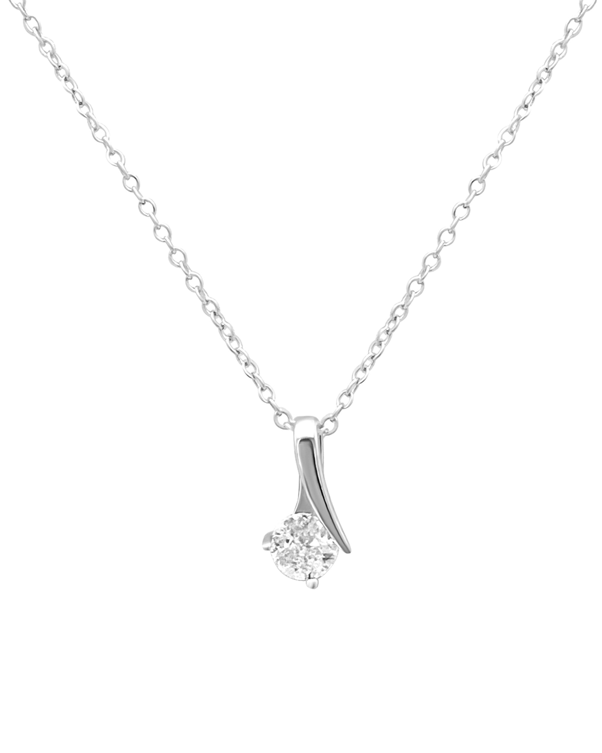 COLLIER EN ARGENT BOUCLE AVEC SOLITAIRE