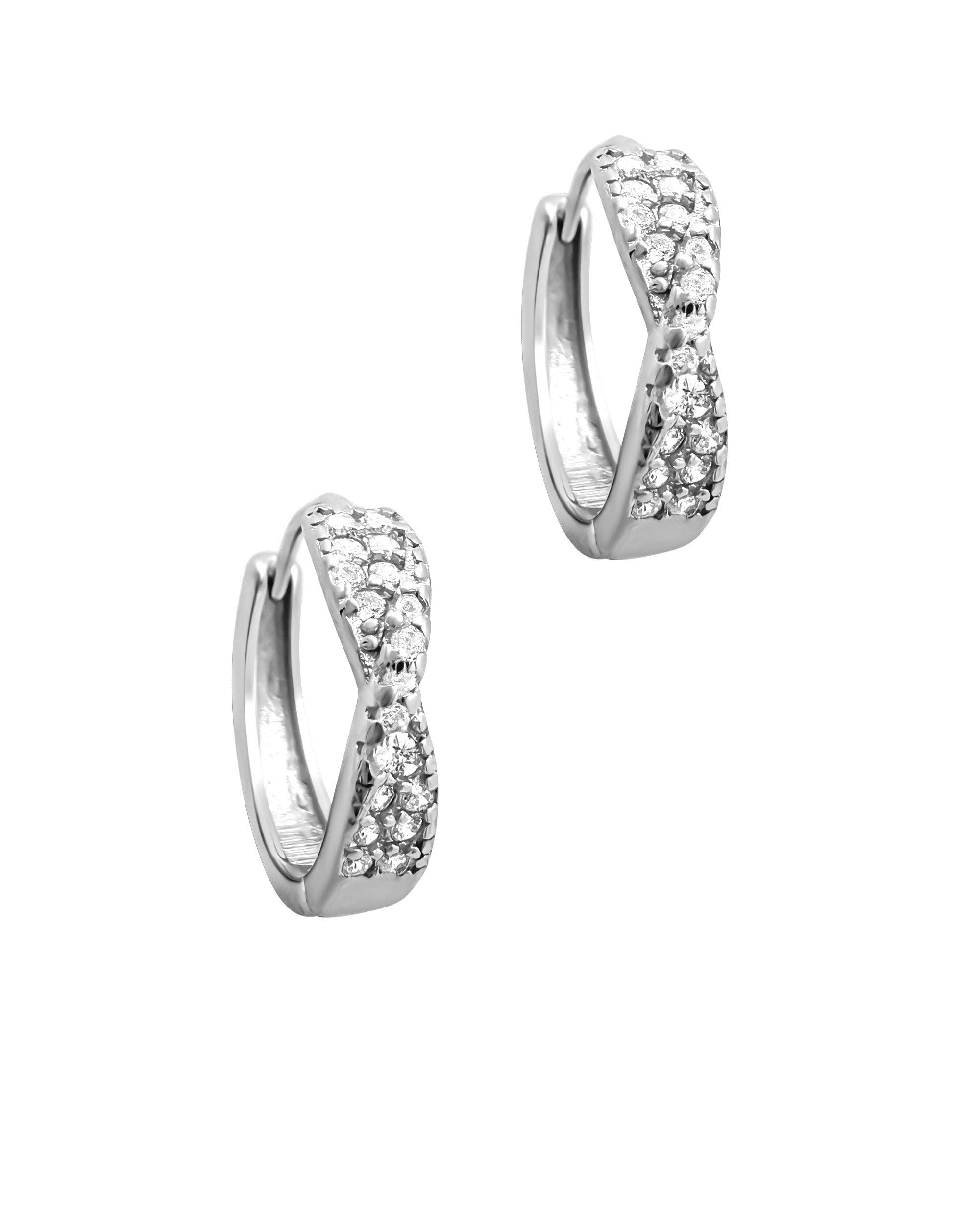 CREOLES EN ARGENT DOUBLE LIGNE AVEC ZIRCONIUM