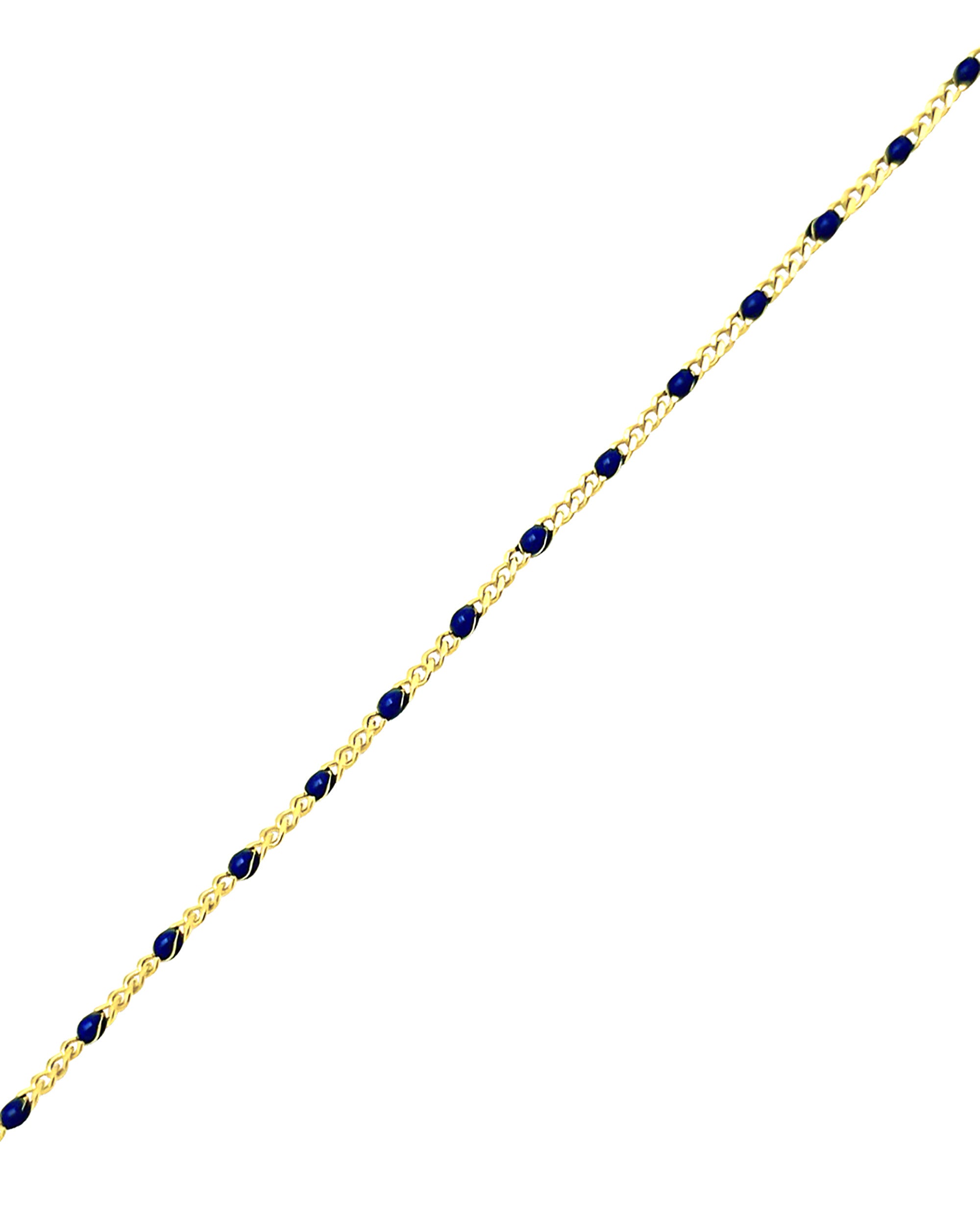 BRACELET EN ACIER DORÉ AVEC BILLES BLEUES