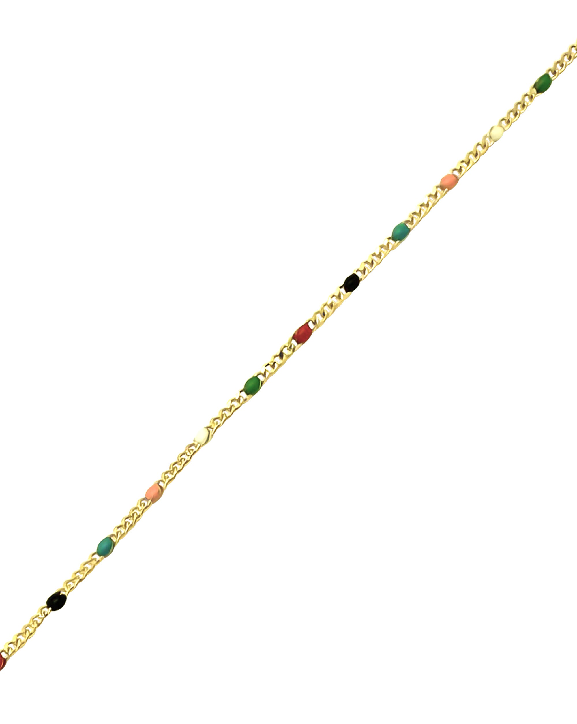 BRACELET EN ACIER DORE AVEC BILLES MULTICOLOR