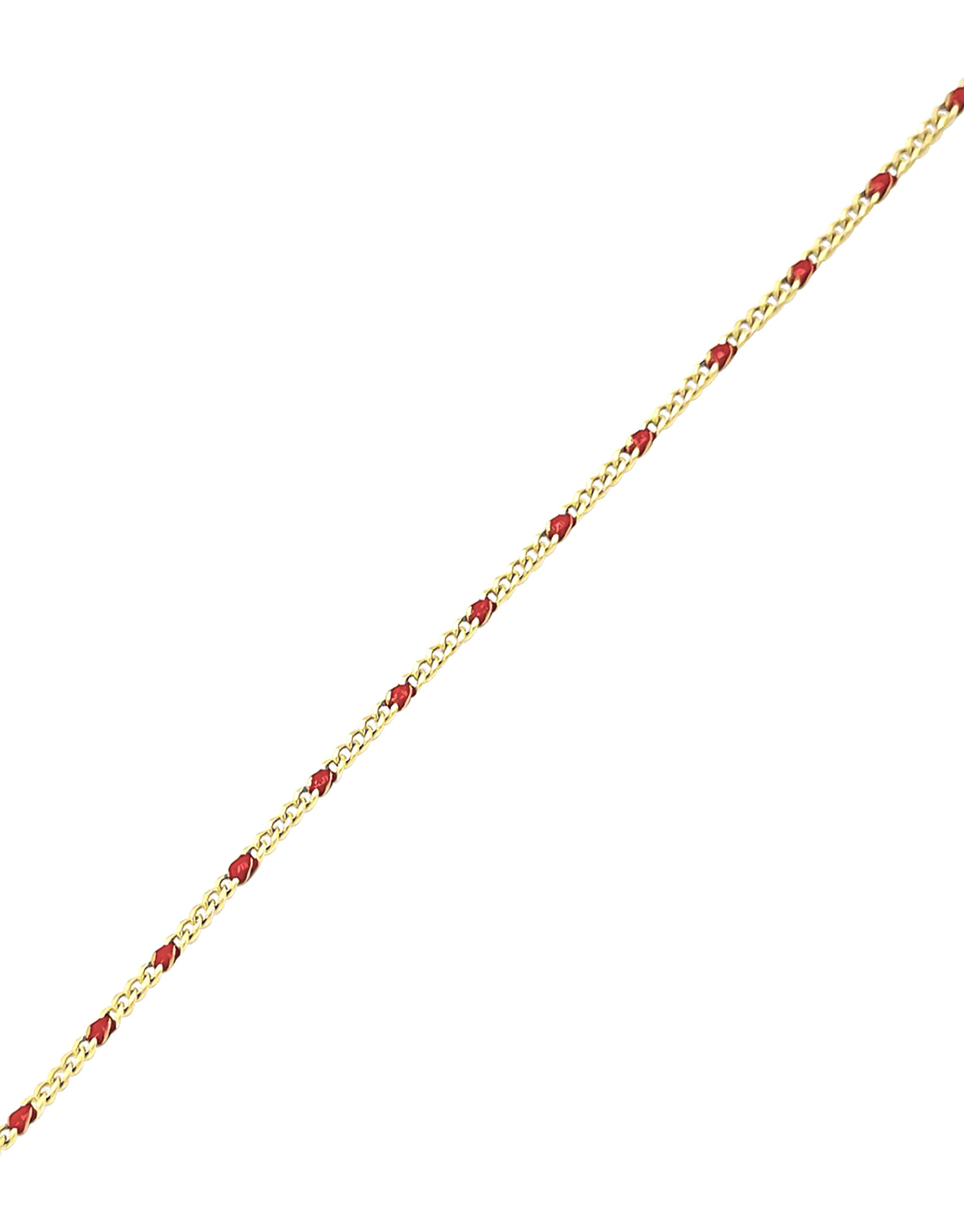 BRACELET EN ACIER DORE  AVEC BILLES ROUGES