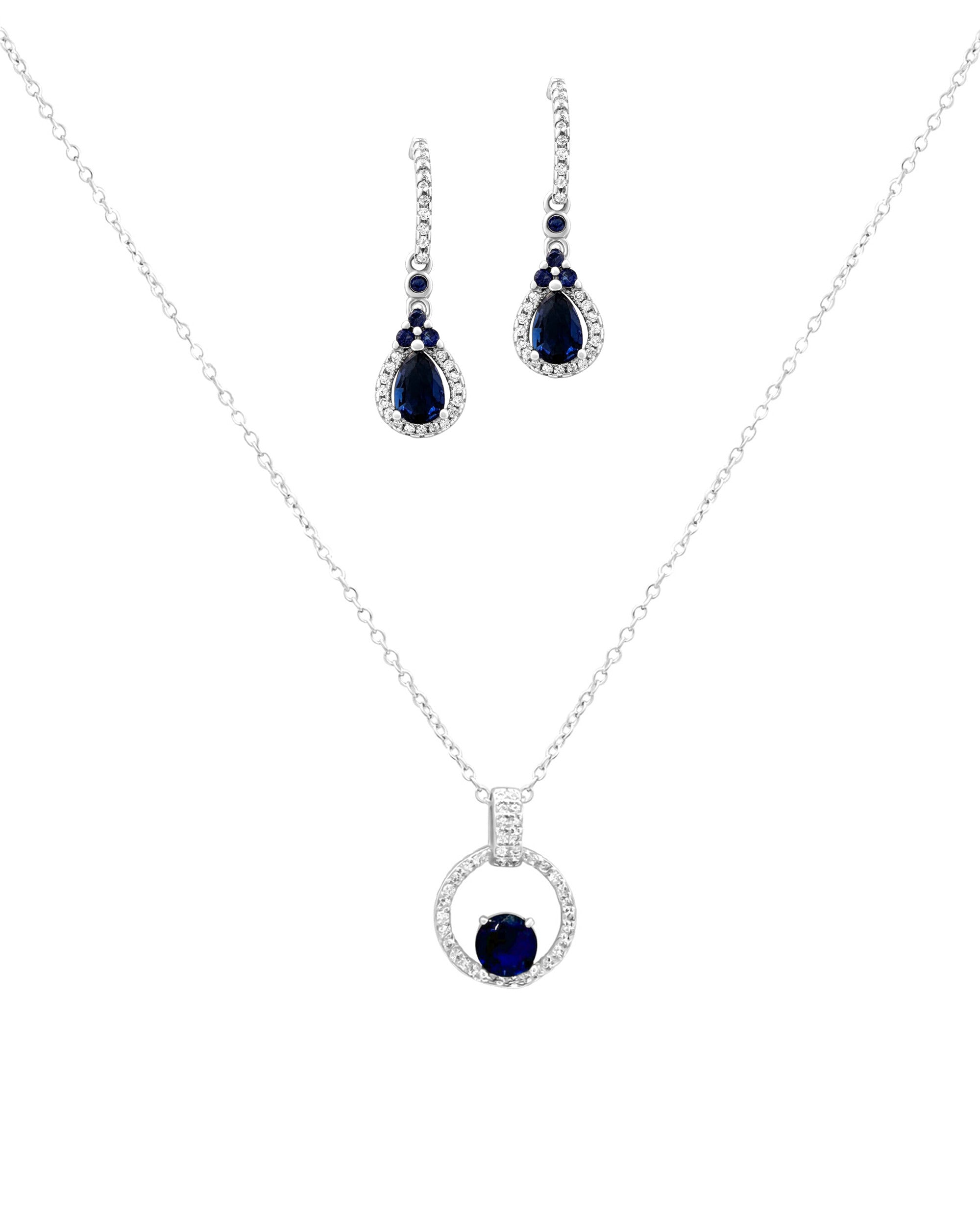 PARURE EN ARGENT AVEC ZIRCONIUM SAPHIR