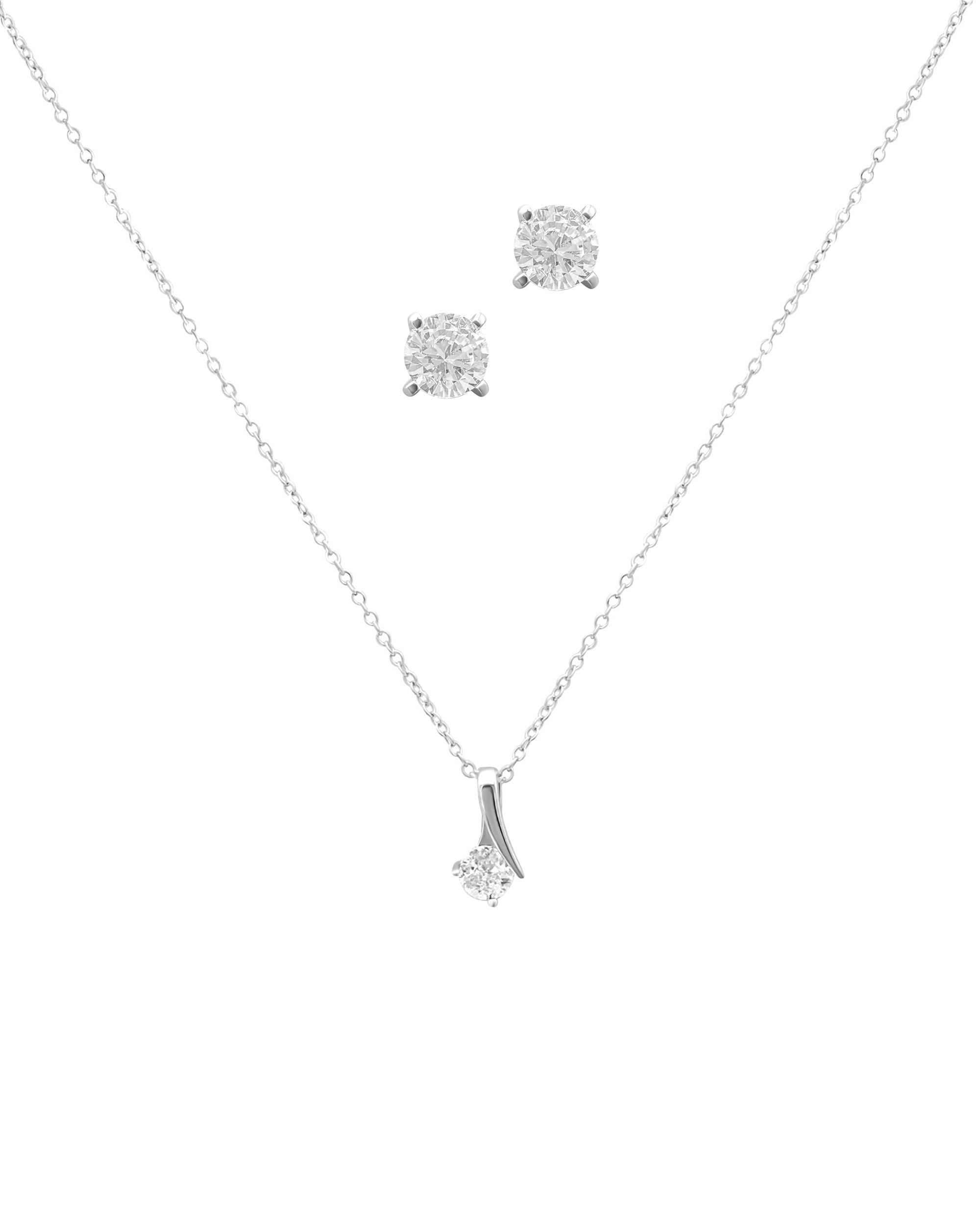 PARURE EN ARGENT AVEC SOLITAIRE