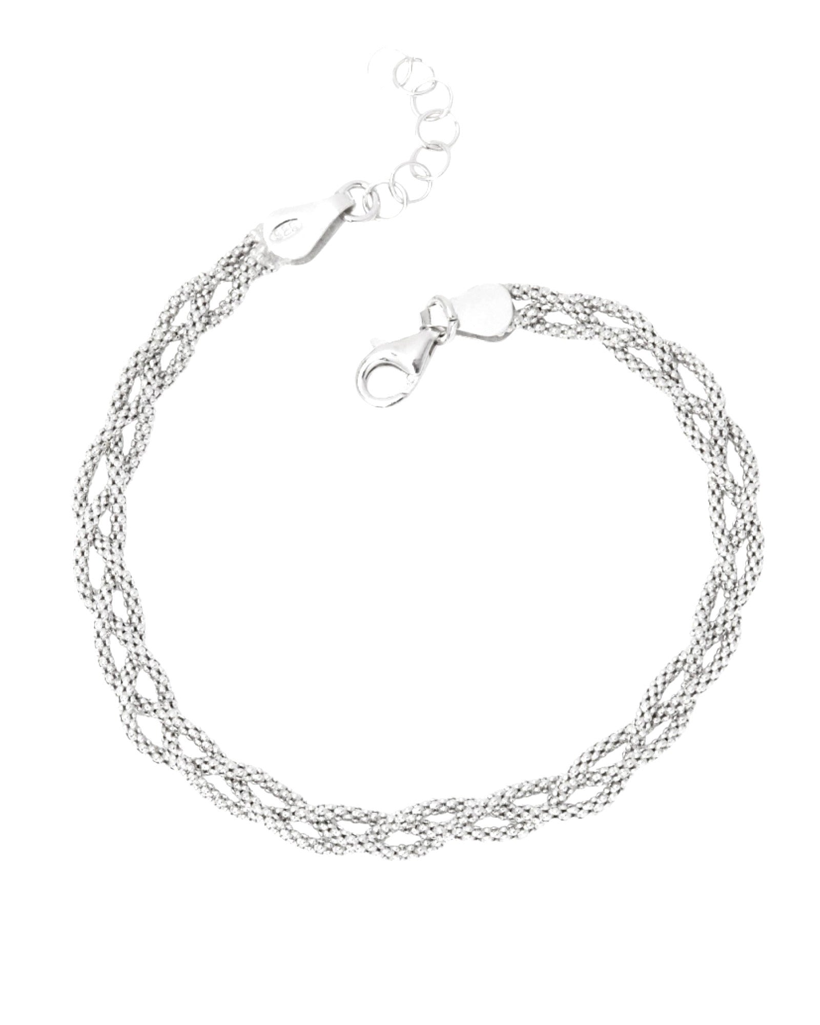 BRACELET EN ARGENT MAILLE TRESSEE