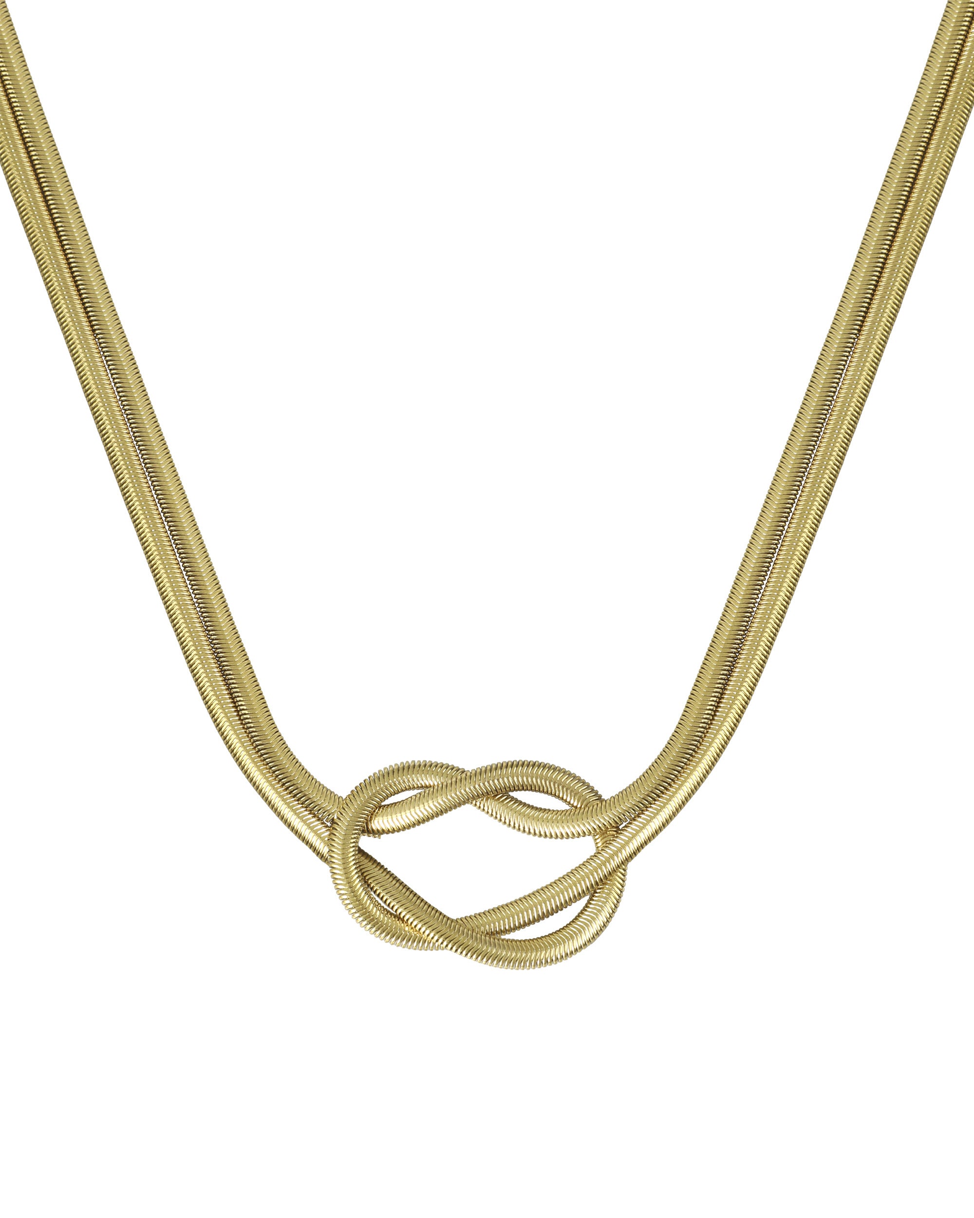 COLLIER EN ACIER DORE ORNE D'UN NOEUD CENTRALE