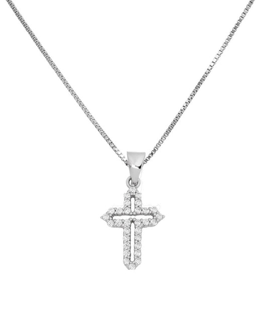 Collier en argent pendentif croix