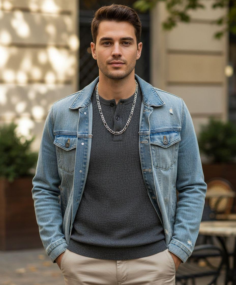 CHAINE EN ACIER MAILLE FIGARO 6 MM