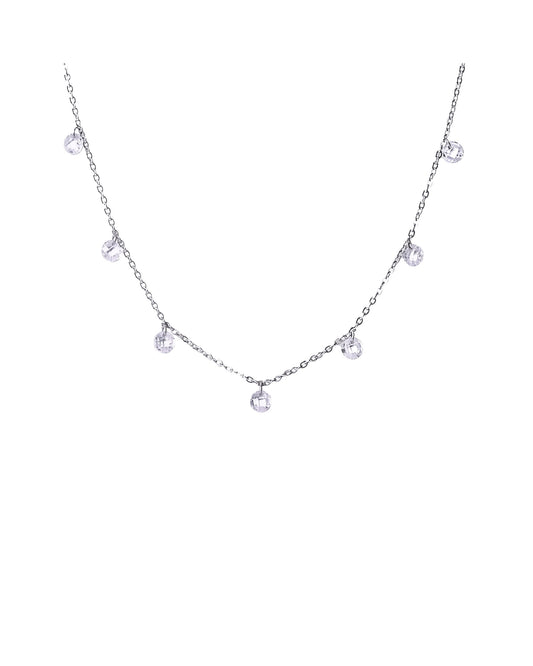 Collier en argent avec 7 charms pierres pendantes