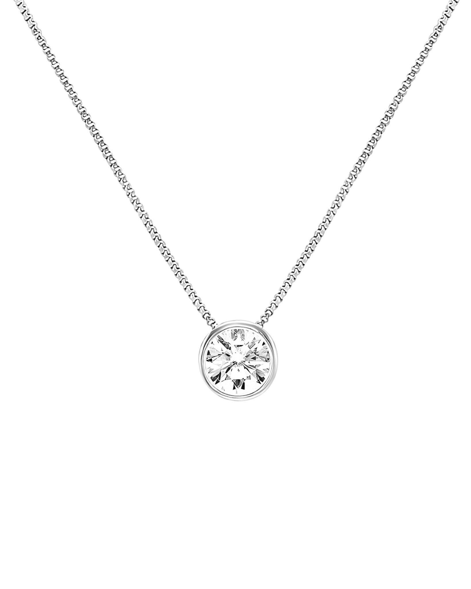 COLLIER EN ARGENT SOLITAIRE CLOS