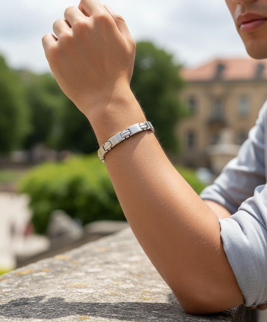 BRACELET EN ACIER MAILLE ARTICULEE