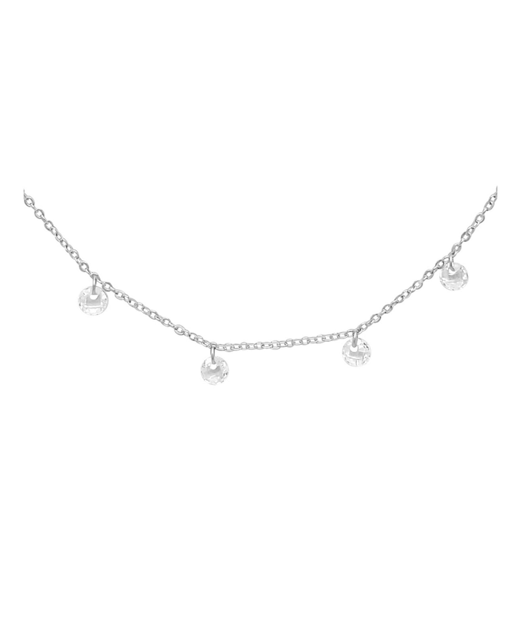 COLLIER EN ARGENT 10 PIERRES PENDANTES