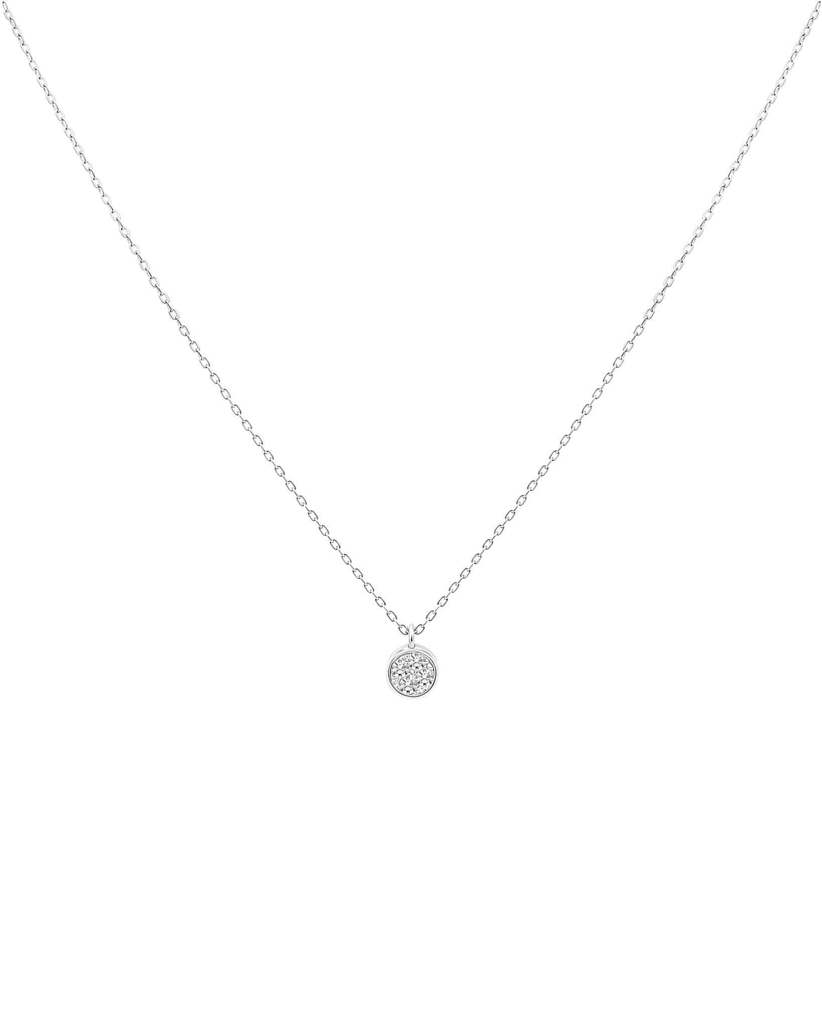 COLLIER EN ARGENT AVEC PENDENTIF ROND ET PIERRES