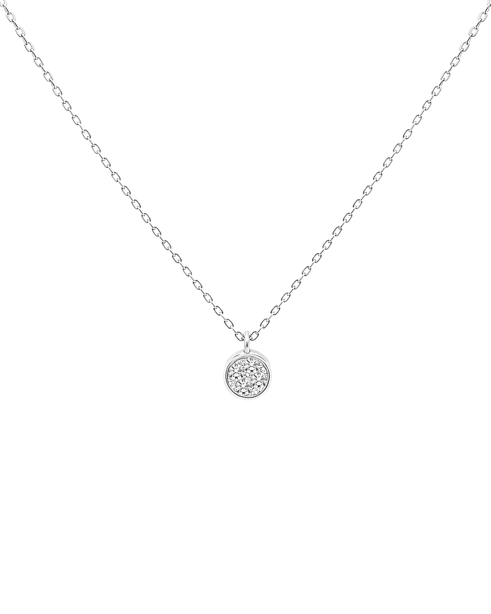 COLLIER EN ARGENT AVEC PENDENTIF ROND ET PIERRES