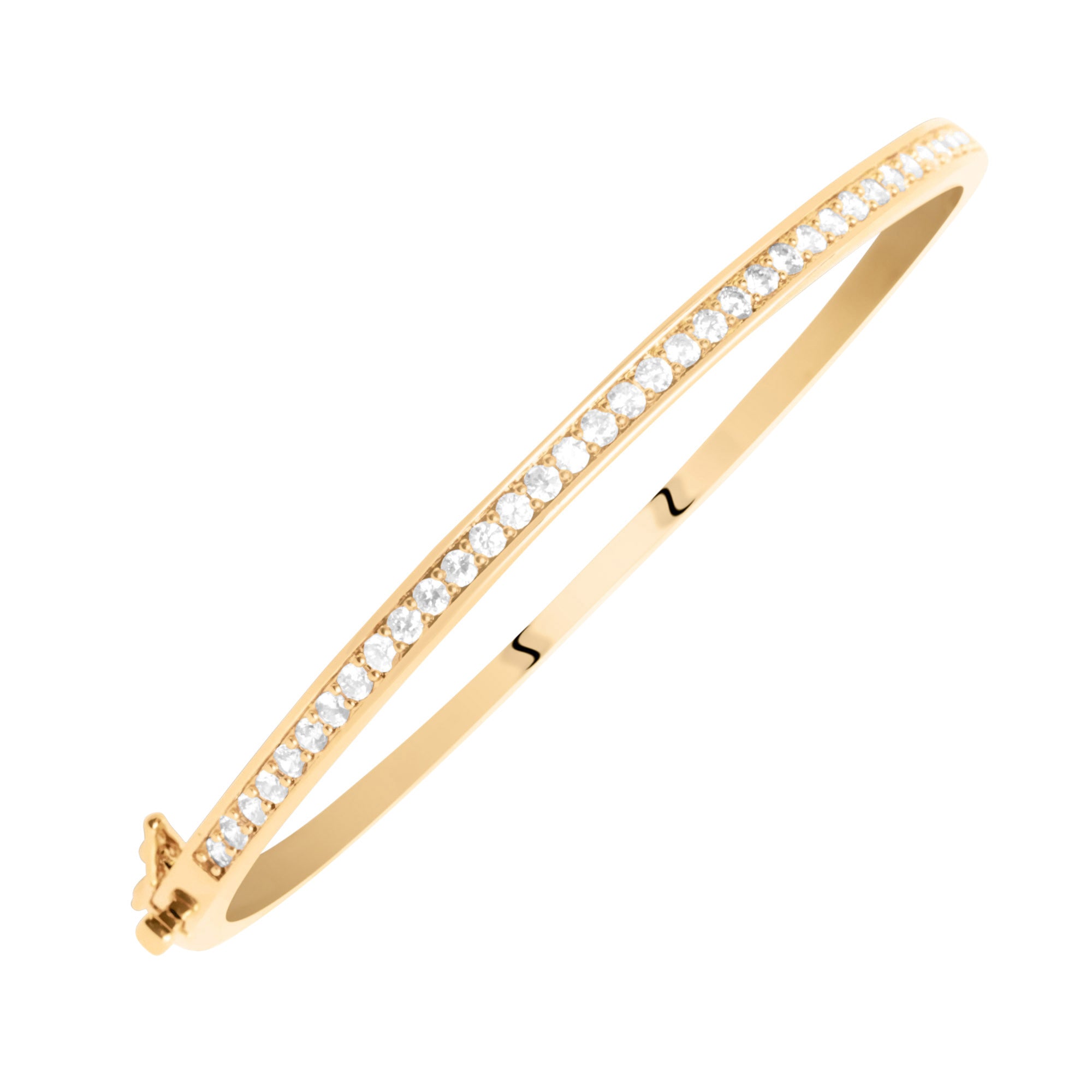 BRACELET RIGIDE EN PLAQUE OR SERTI DE PIERRES