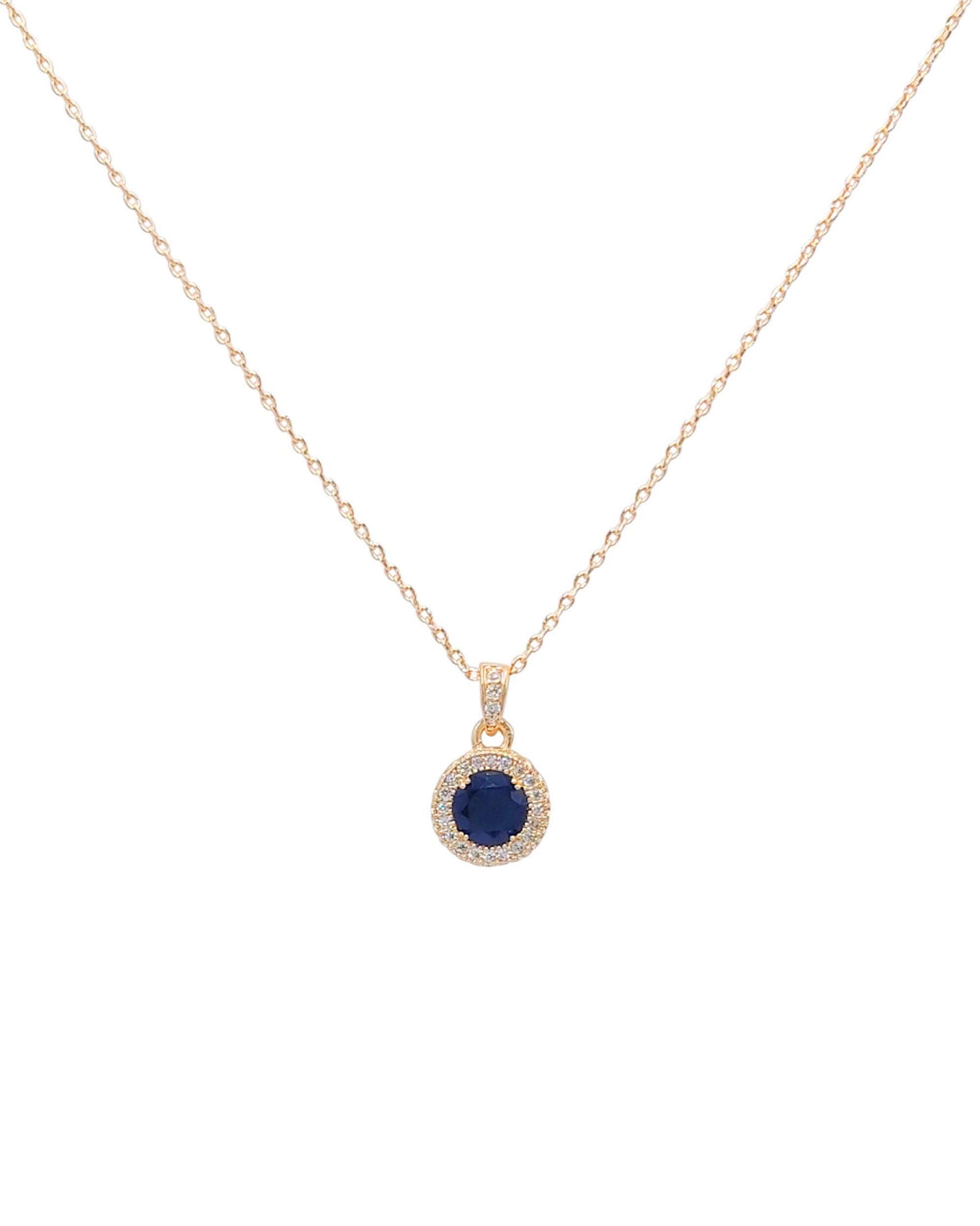 COLLIER EN PLAQUE OR PENDENTIF BLEU