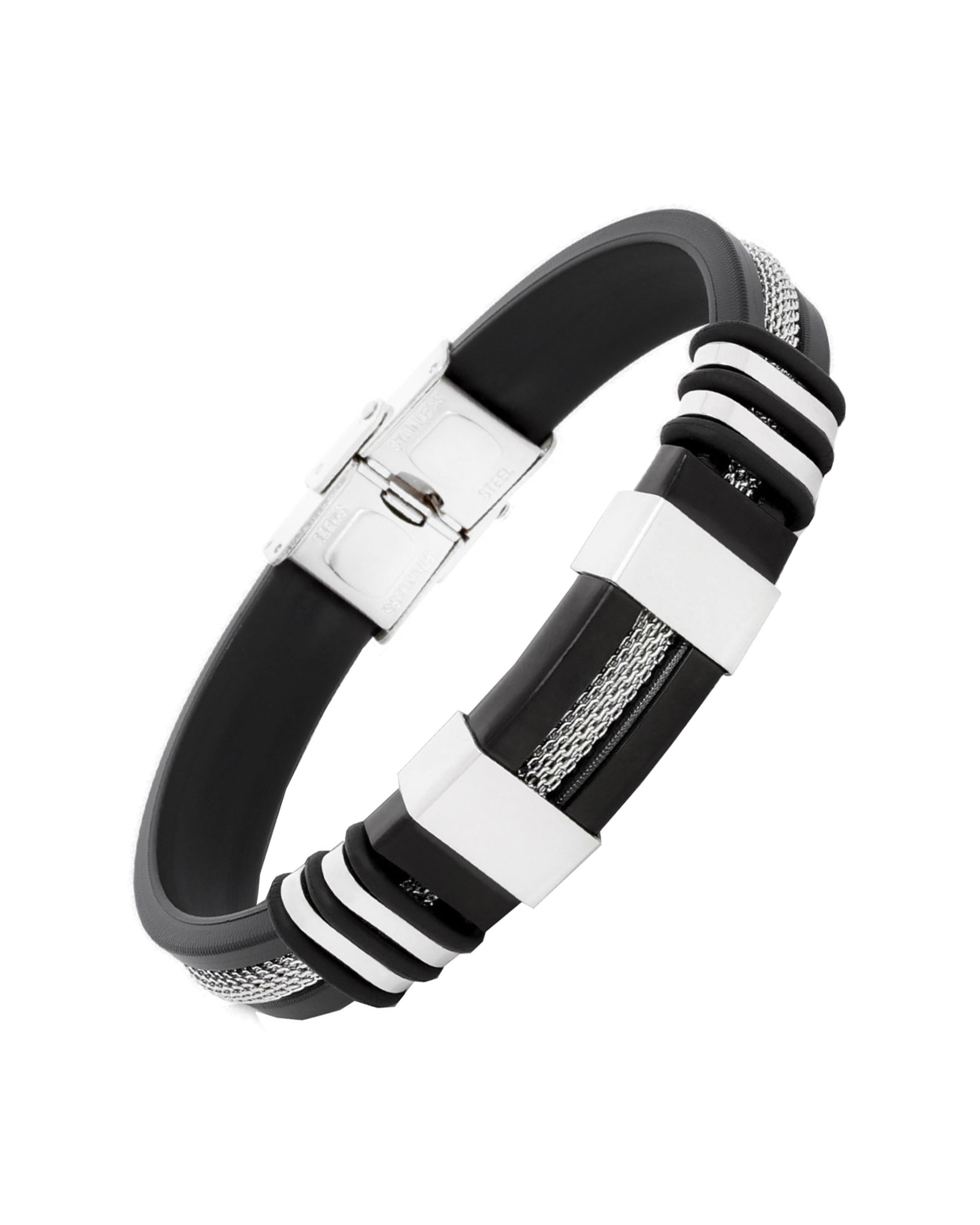 BRACELET EN CAOUTCHOUC ET ACIER