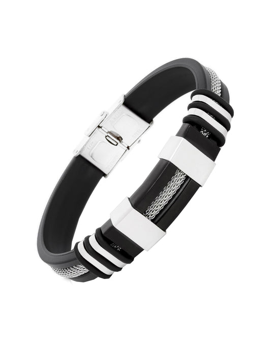 Rubberen en stalen armband