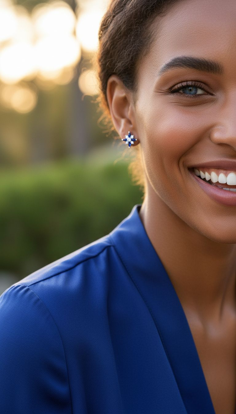 BOUCLES FLEUR SAPHIR EN ARGENT – L’ELEGANCE INTEMPORELLE