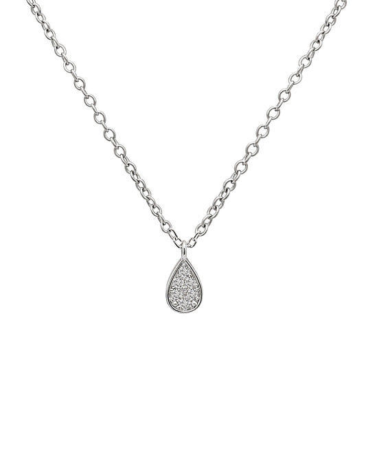 Collier en argent avec pendentif goutte et pierres