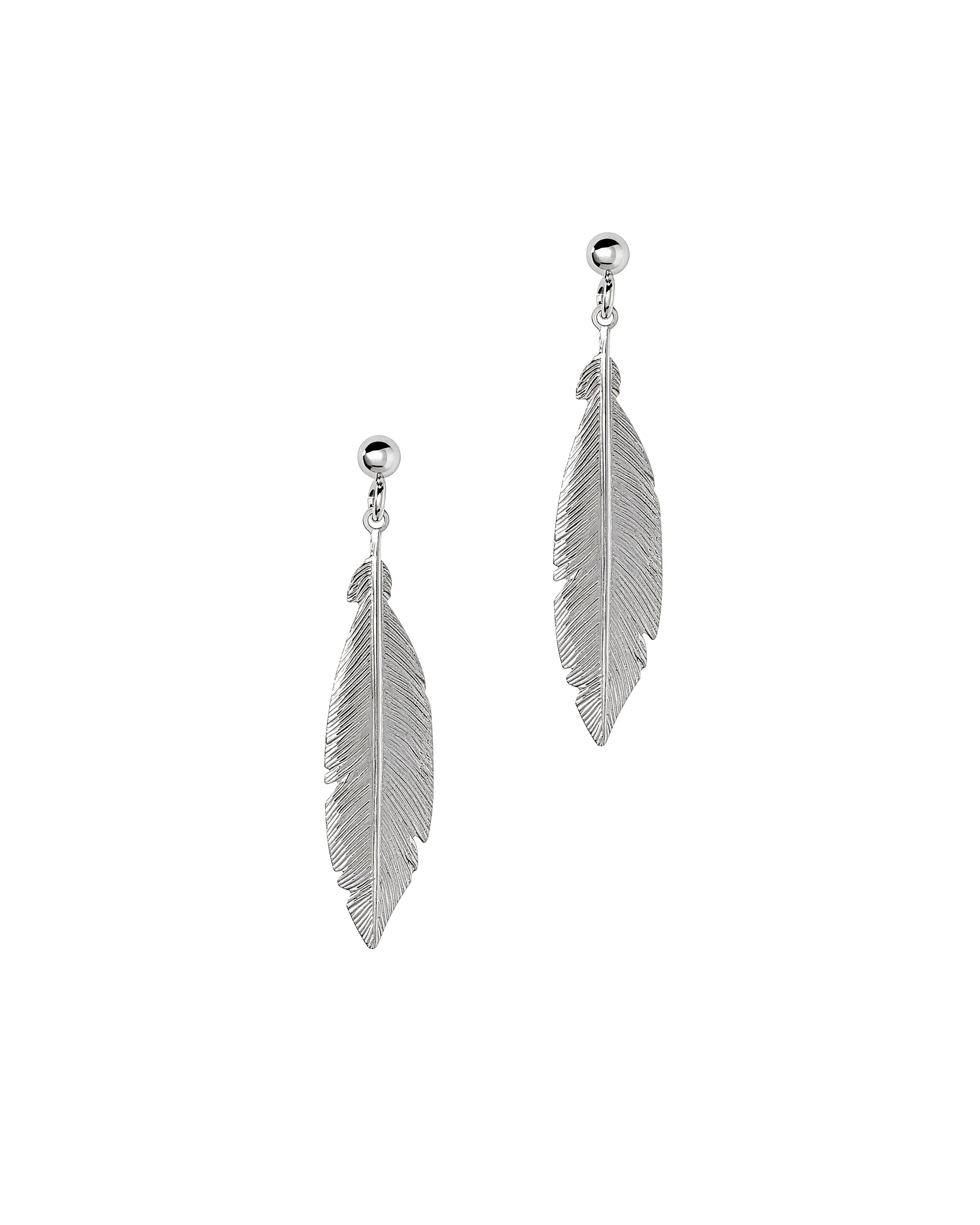 SILVER FEATHER EARRINGS