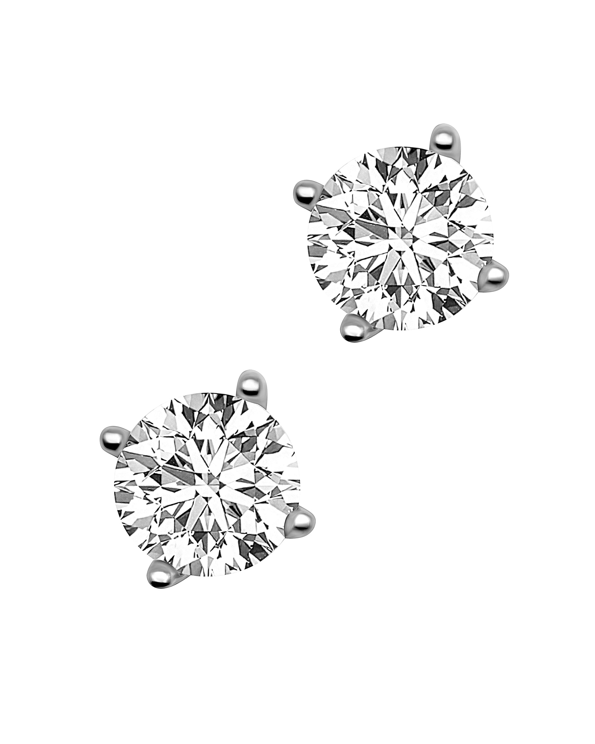 Zilveren solitaire klauwoorbellen