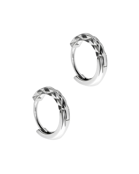 Créoles en argent martelées 1,3 cm