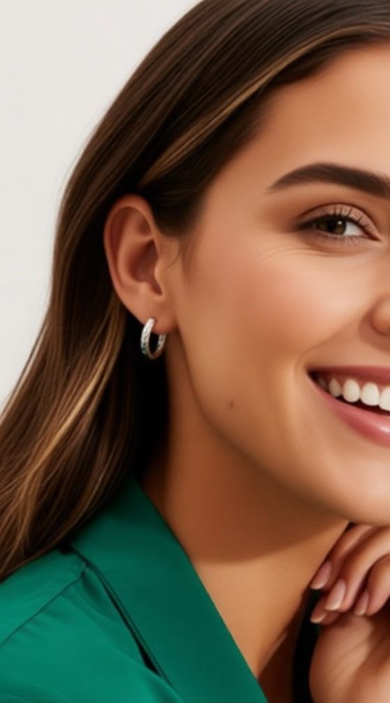 Gehamerde zilveren creolen, 1,3 cm