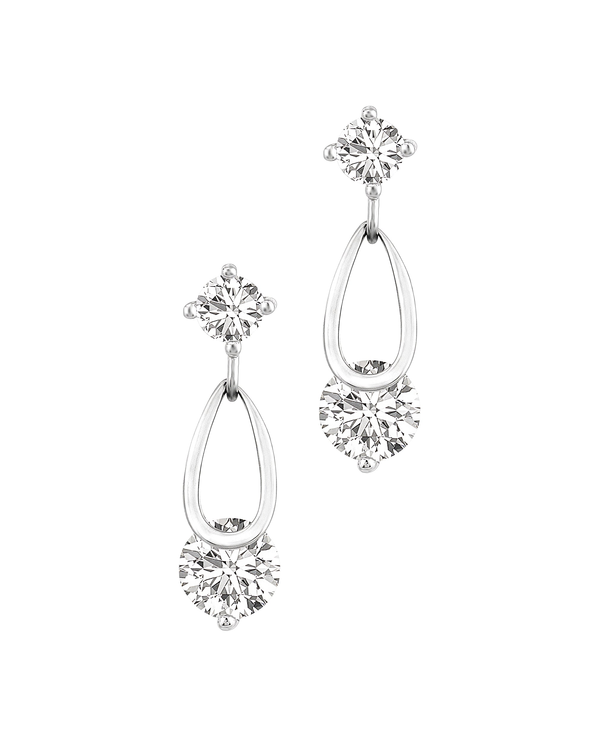 SILVER DROP AND SOLITAIRE DROP EARRINGS