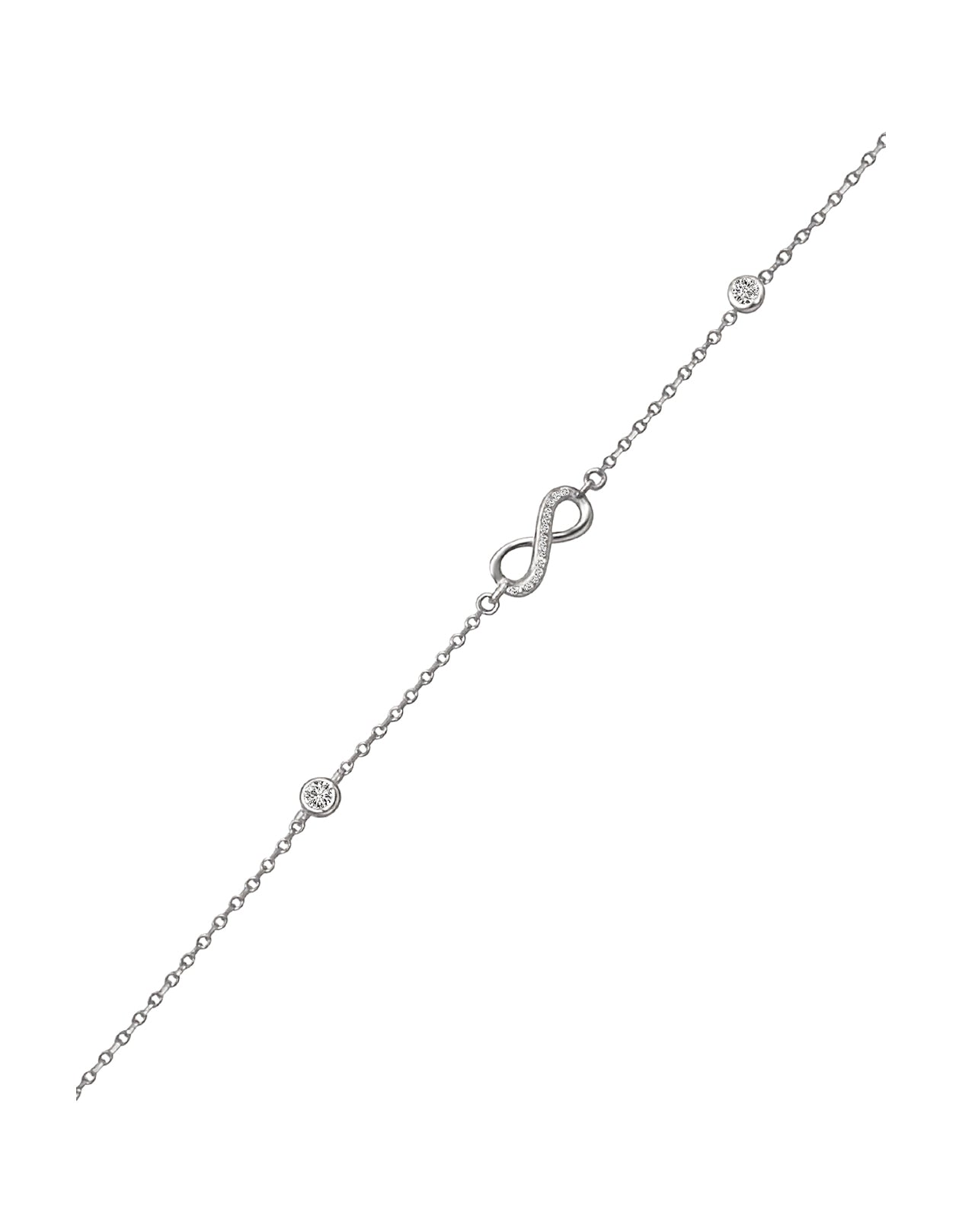 INFINITY AND SOLITARY SILVER BRACELET