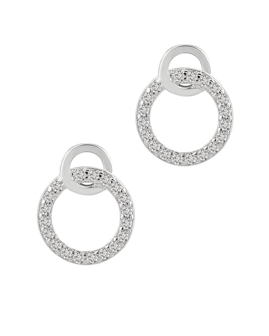 Boucles d'oreilles en argent cercle serti de pierres