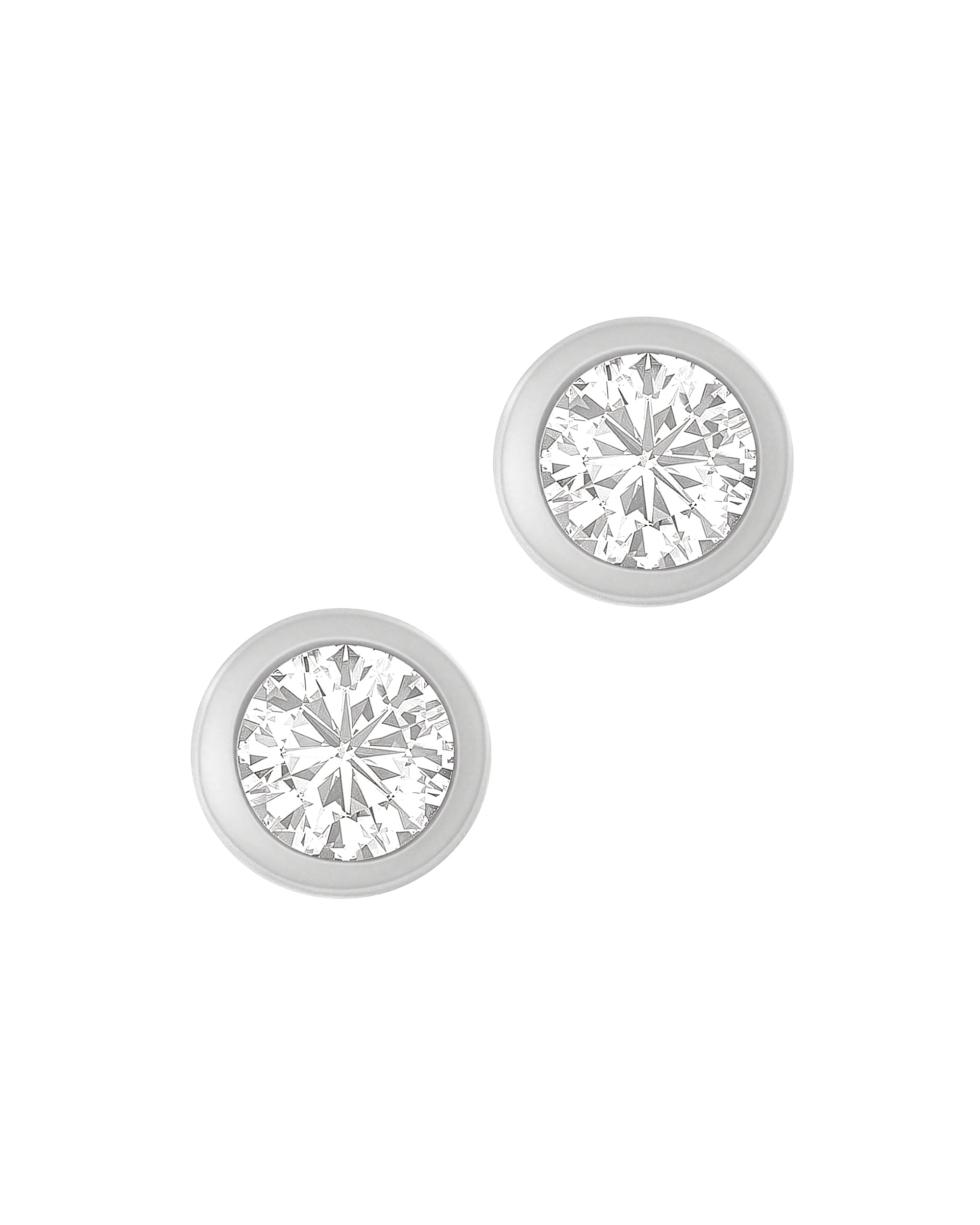 CLOSED SOLITAIRE SILVER EARRINGS