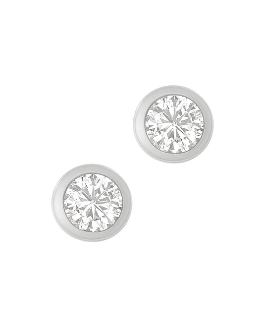 Boucles d'oreilles en argent solitaire clos