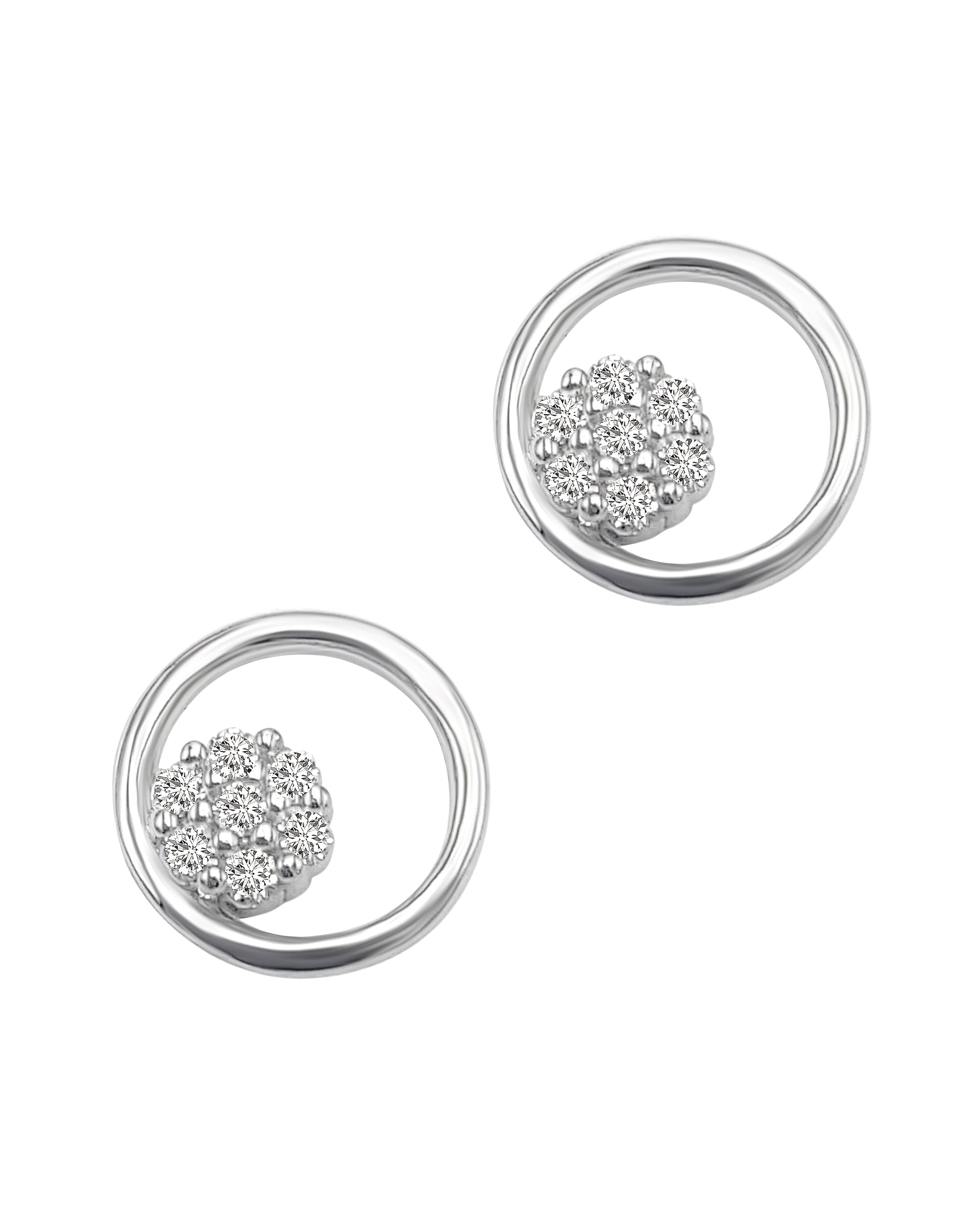 BOUCLES D'OREILLES EN ARGENT CERCLE ET PIERRES