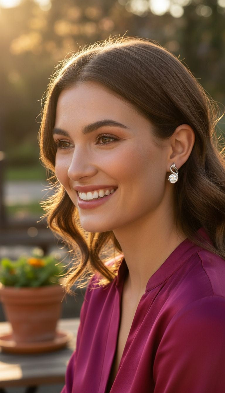 ZILVEREN OORBELLEN MET STEEN