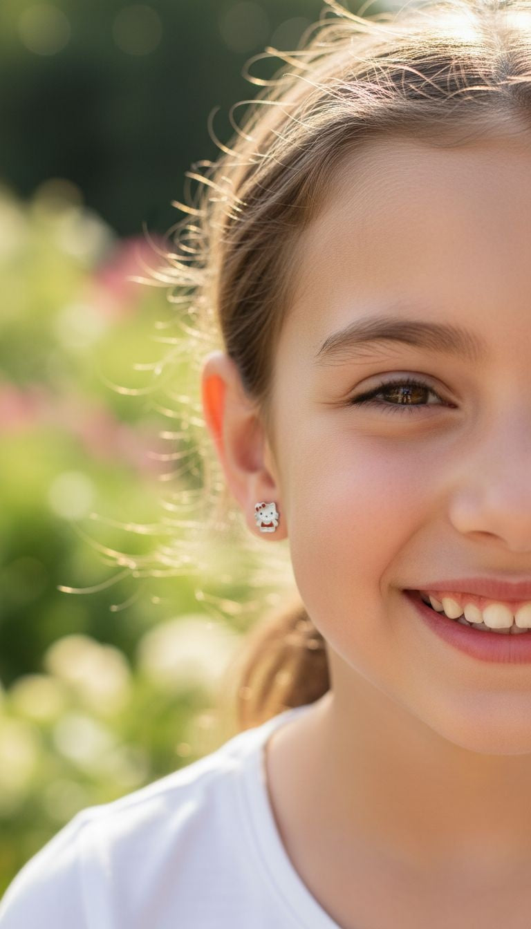 Boucles d'oreilles enfant - Clou - Or 9 Carats - Topaze Bleu TOUS MES Boucles d'oreilles enfant - Clou - Or 9 Carats - Topaze Bleu TOUS MES