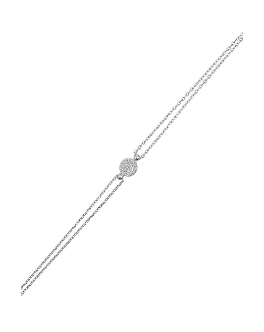 Bracelet en argent rond avec strass blancs