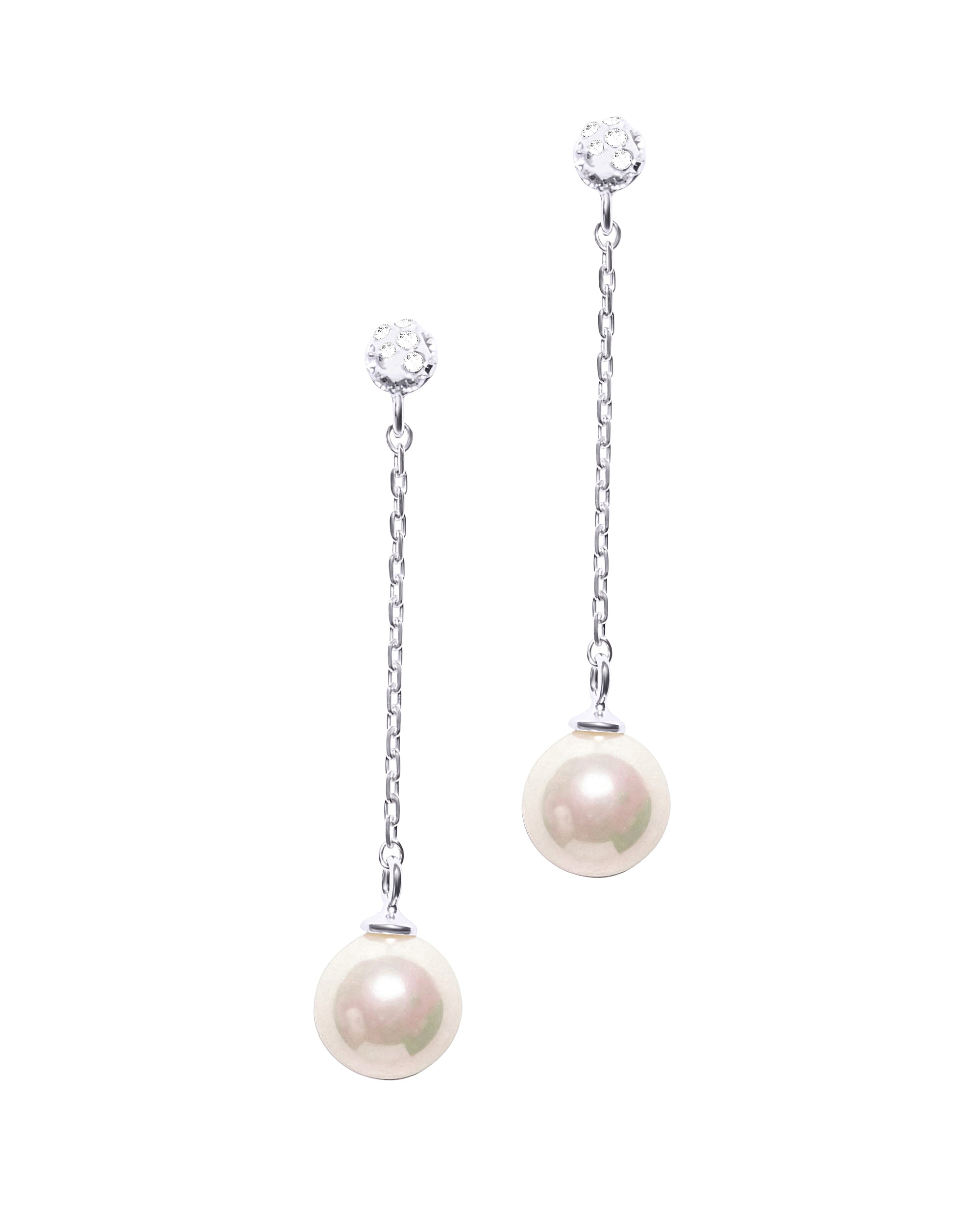SILVER PEARL DANGING EARRINGS