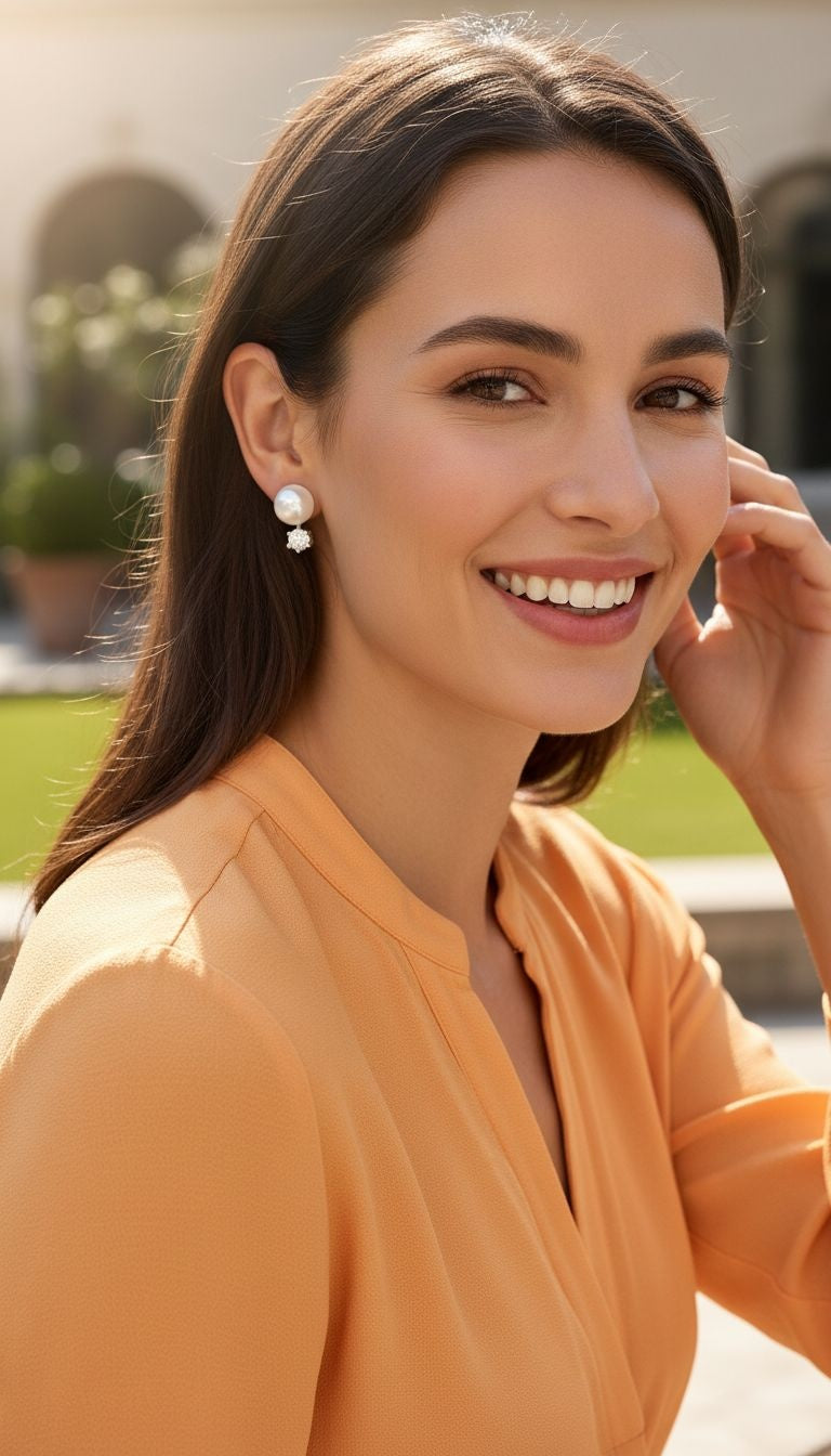 Zilveren pareloorbellen met zirkonia