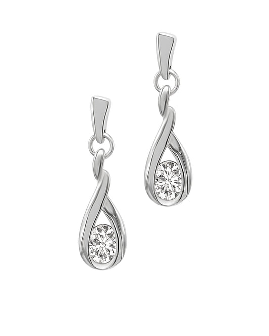 Boucles d'oreilles en argent goutte pendante